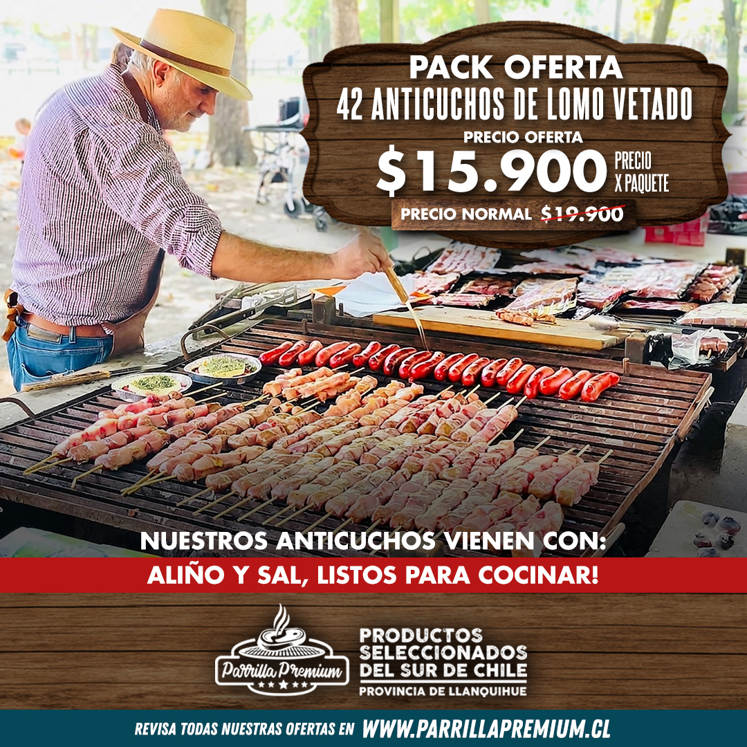 PACK 42 Anticuchos de Lomo Vetado / 20 a 21 pers. - Imagen 2