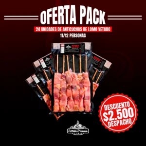 PACK 24 Anticuchos de Lomo Vetado / 11 a 12 pers.
